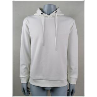 2024秋款 劲牌 纯白色加绒连帽厚卫衣中年男商务休闲合体套头长袖