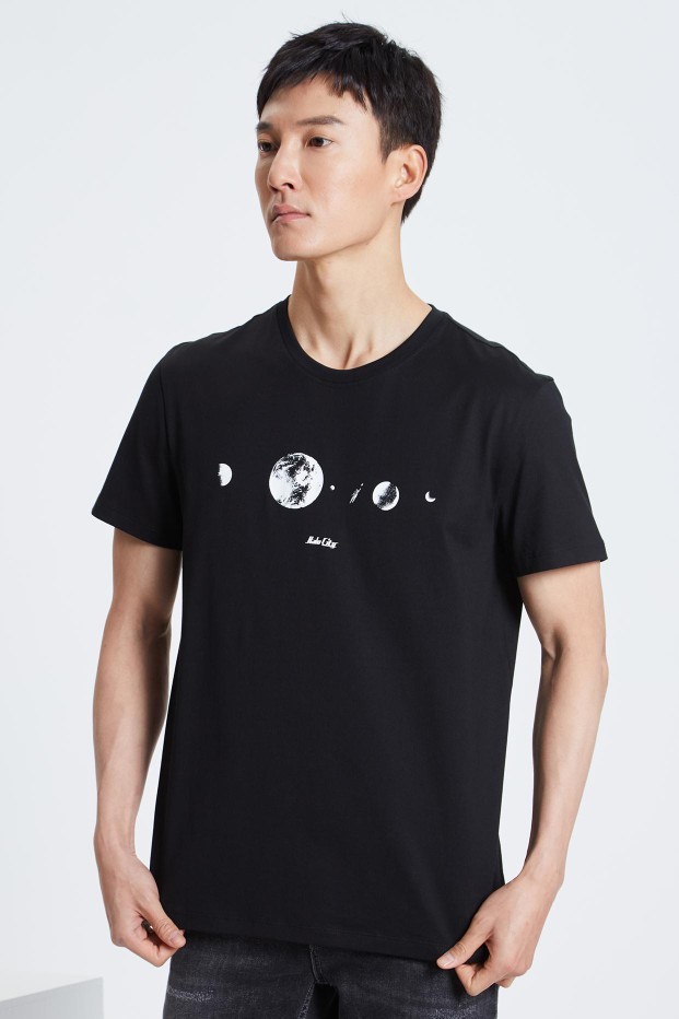 利牌短袖商务休闲男小黑T恤特卖