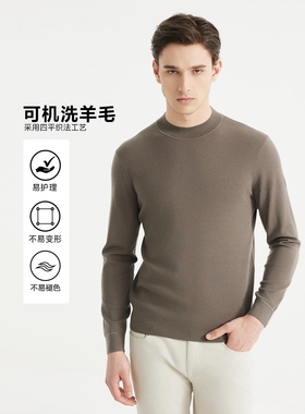 2024秋 利牌24QMS0034S男士绵羊毛圆领套头毛衣175码