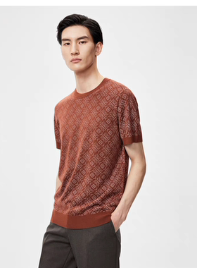 2024秋冬 劲牌吉祥纹男装新款商务休闲圆领短袖易打理T恤BTTR3540