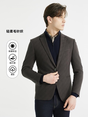 2026秋 利牌24QDX042SA轻柔毛针织商务休闲西服单西外套185-96A