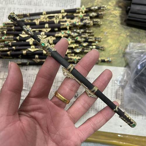 微缩1比6唐汉唐横刀卷草纹鞘文玩茶刀裁纸信封快递未开刃桌面摆件