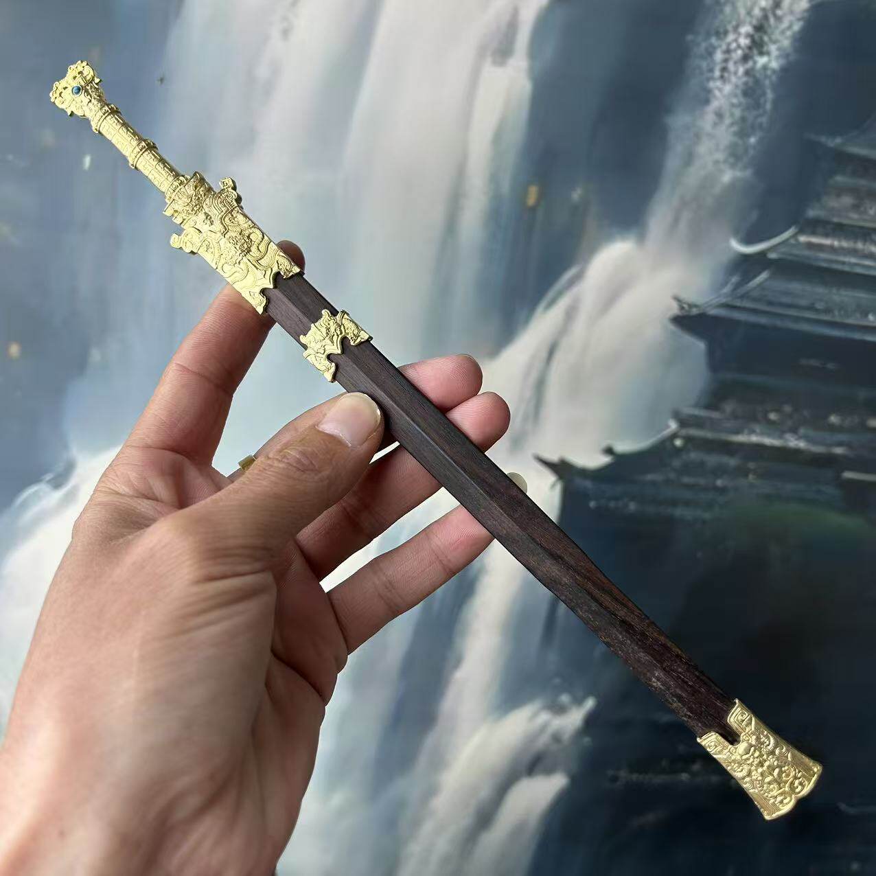 古代微缩小剑汉剑迷你古代名剑湛卢剑冷兵器摆件刀剑迷你剑未开刃