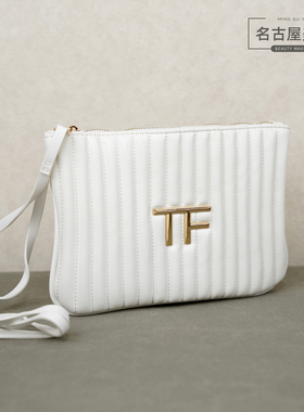 TF高定化妆包 长手腕带白色手拿包收纳包精致气质diy肩带跨肩背包