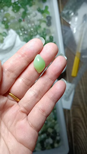和田玉戒面裸石素面天然玉石青海料翠青蛋面可镶嵌戒指手链男女款