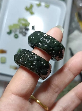 天然和田玉貔貅玉扳指招财玉戒指男款霸气拇指玉石指环个性玉饰品