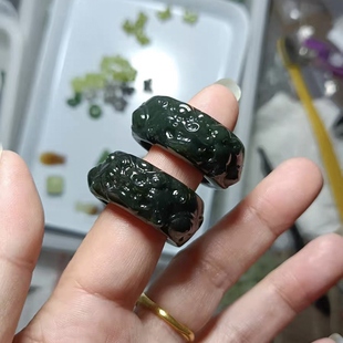 天然和田玉貔貅玉扳指招财玉戒指男款霸气拇指玉石指环个性玉饰品