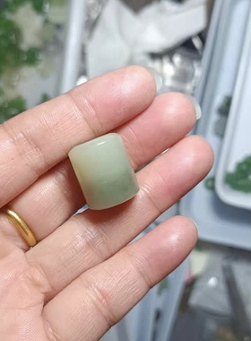 天然和田玉光面大桶珠卡15mm散珠子文玩配饰diy手串顶珠腰珠配珠