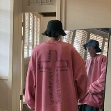 W03XZ517A-6P60秋冬新款水洗做旧十字架图案宽松休闲卫衣，男装卫衣，星座517A-6