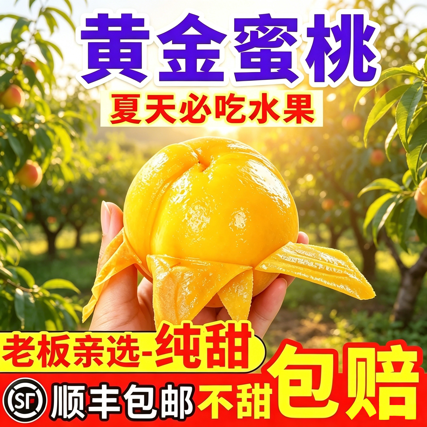 正宗黄金蜜桃黄桃罐头黄肉新鲜水果毛桃当季现摘整箱孕妇顺丰包邮