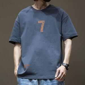 纯棉重磅居家半袖宽松时尚新款短袖t恤男夏季潮流帅气圆领百搭港