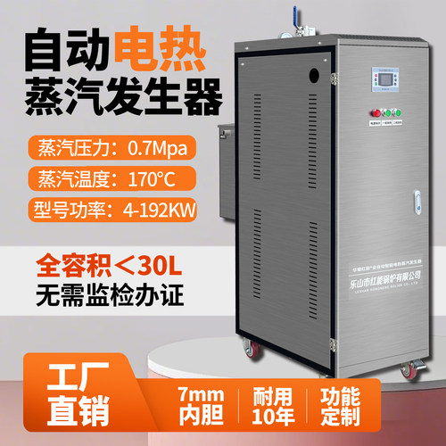 新国标乐山红能全自动电加热蒸汽锅炉蒸汽发生器工业商用熨烫蒸煮