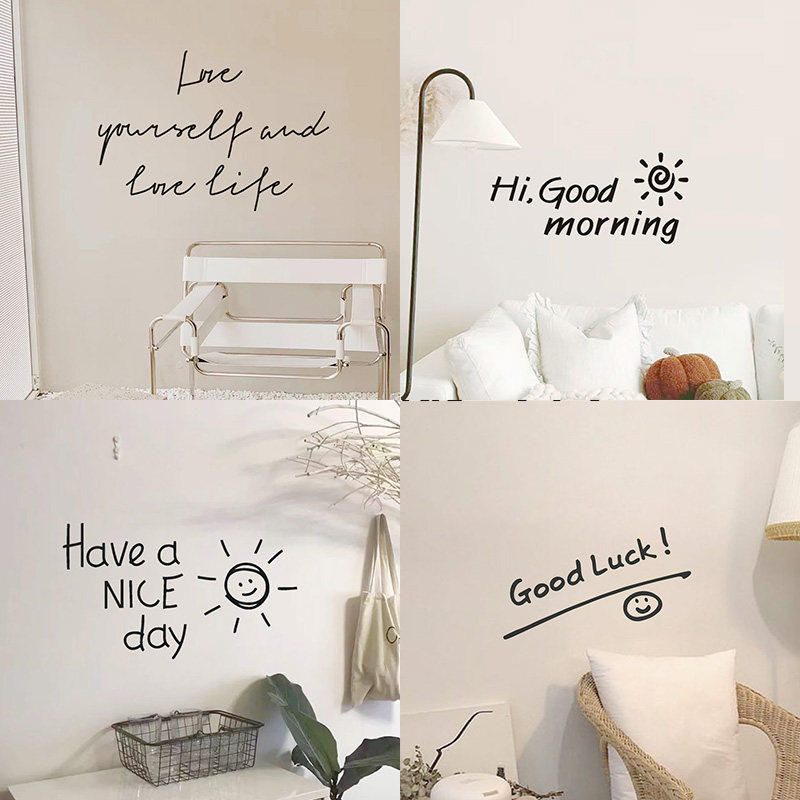 ins风英文贴纸网红服装店奶茶甜咖啡馆橱窗玻璃贴文字防撞墙贴