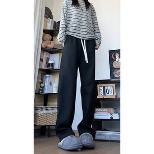 男装 迦讯宽松直筒系绳中腰3XL2XLXLML松弛风聚酯纤维否青年 休闲裤