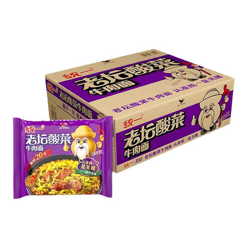 统一方便面老坛酸菜牛肉面24袋整箱泡面夜宵面快餐速食面