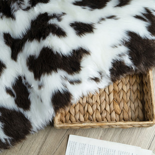 2cm豹纹奶牛短毛绒绒布料人造毛演出服仿皮草服装面料兽装毛手工