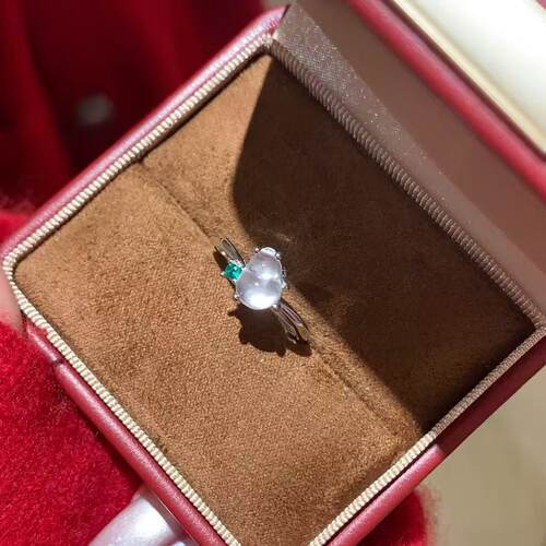 s925银天然水沫玉葫芦戒指小清新设计款精致女