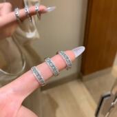 s925银天然蓝水翡翠戒指小清新设计款 女款