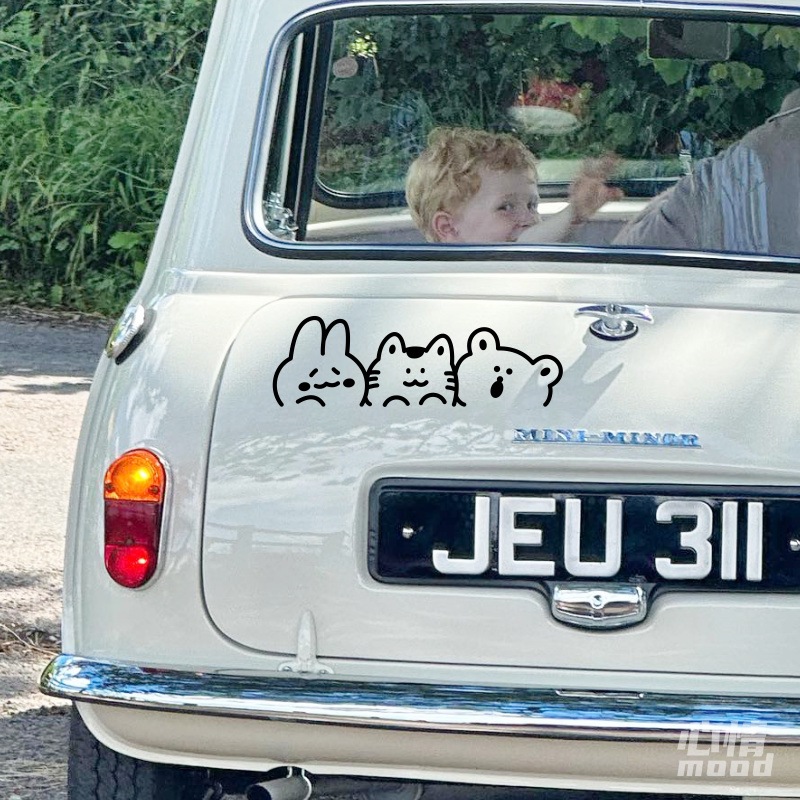 心情车贴丨可爱图案汽车身门轮眉尾部后挡风玻璃窗装饰贴纸可