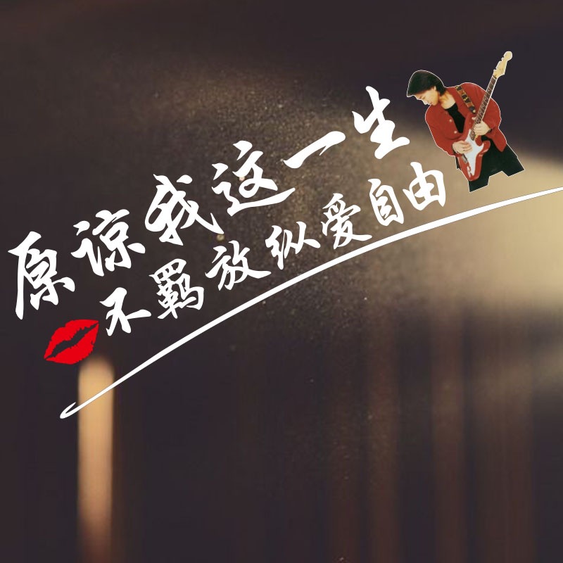 BEYOND黄家驹海阔天空歌词 原谅我这一生文字个性汽车贴纸