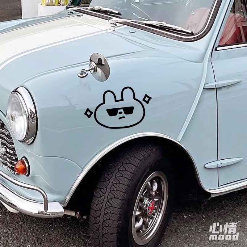 心情车贴丨可爱兔头表情车头后备箱后挡风玻璃窗户装饰贴纸可
