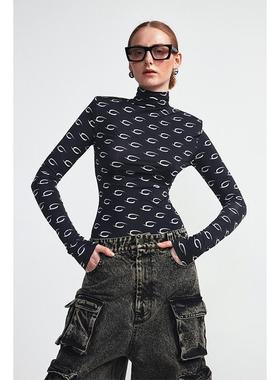 EXPAPARICH  Logo printed满印高领上衣-Printed shirt