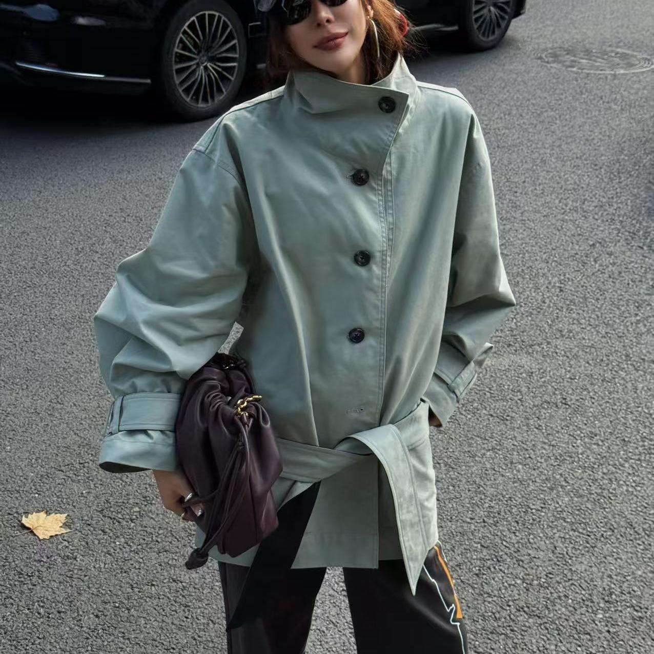 AMALIA SANDRA 圣日尔曼立领廓形风衣