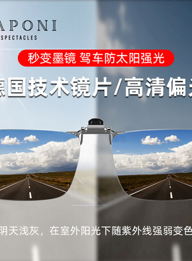 CAPONI偏光太阳镜夹片式近视太阳眼镜男士抗UV镜片开 车钓鱼专用