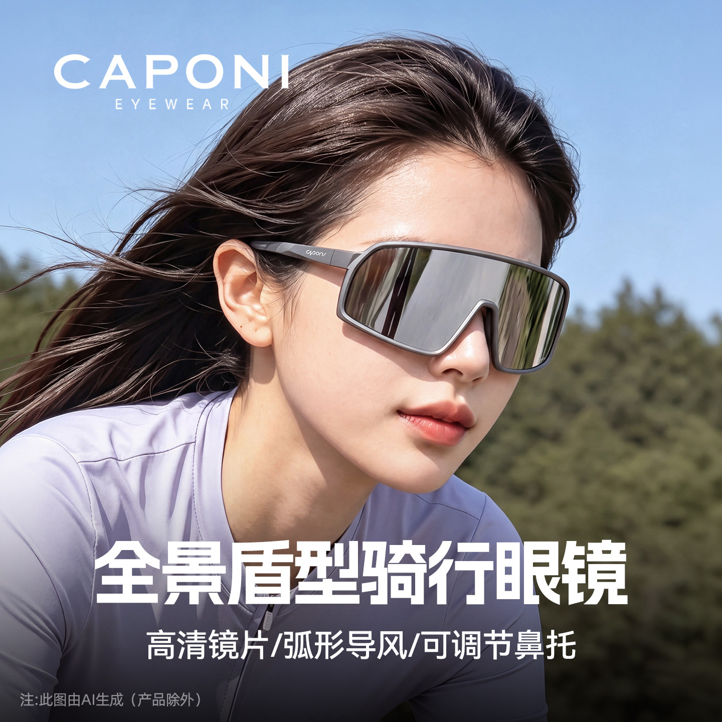 骑行眼镜高级感户外运动防晒墨镜图片