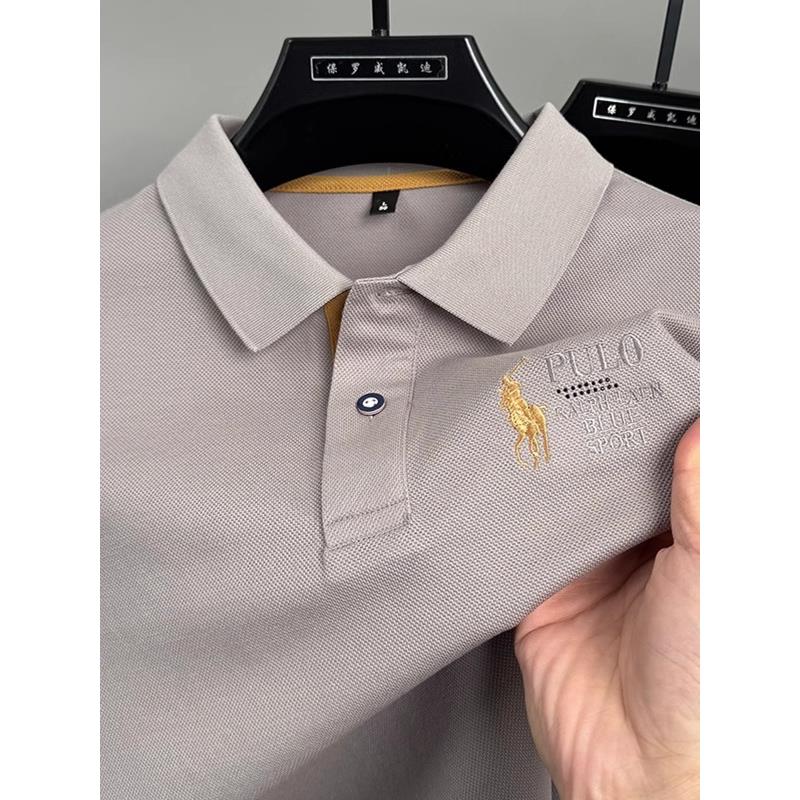 100%纯棉保罗刺绣男士POLO衫短袖2025新款夏季高端薄T恤全棉吸汗
