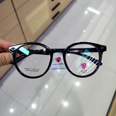 川久PLAYCOMME黑色眼镜框男近视