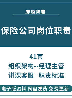 商业保险公司组织架构经理督导财务核保查勘内勤客服岗位职责标准