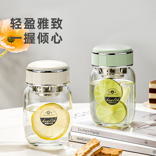 迷你玻璃杯女生高颜值便携办公室泡茶杯牛奶咖啡杯2024新款水杯子