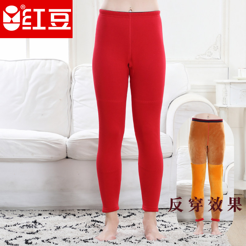 红豆女士红色秋冬加绒加厚护膝纯色保暖青年双层贴片打底厚保暖裤,女士内衣/男士内衣/家居服,保暖裤,淘宝优惠券,粉丝福利购,淘宝优惠卷
