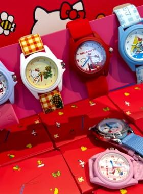 正版萌趣三丽鸥hellokitty童趣时光系列盲盒手表KT猫手表生日礼物