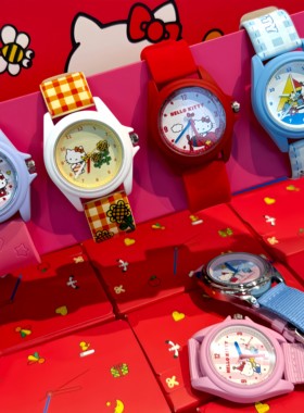 正版萌趣三丽鸥hellokitty童趣时光系列盲盒手表KT猫手表生日礼物