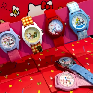 正版萌趣三丽鸥hellokitty童趣时光系列盲盒手表KT猫手表生日礼物