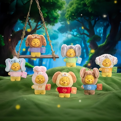 正版TOPTOY小熊维尼动物童话书盲盒毛绒搪胶挂件公仔手办礼物摆件