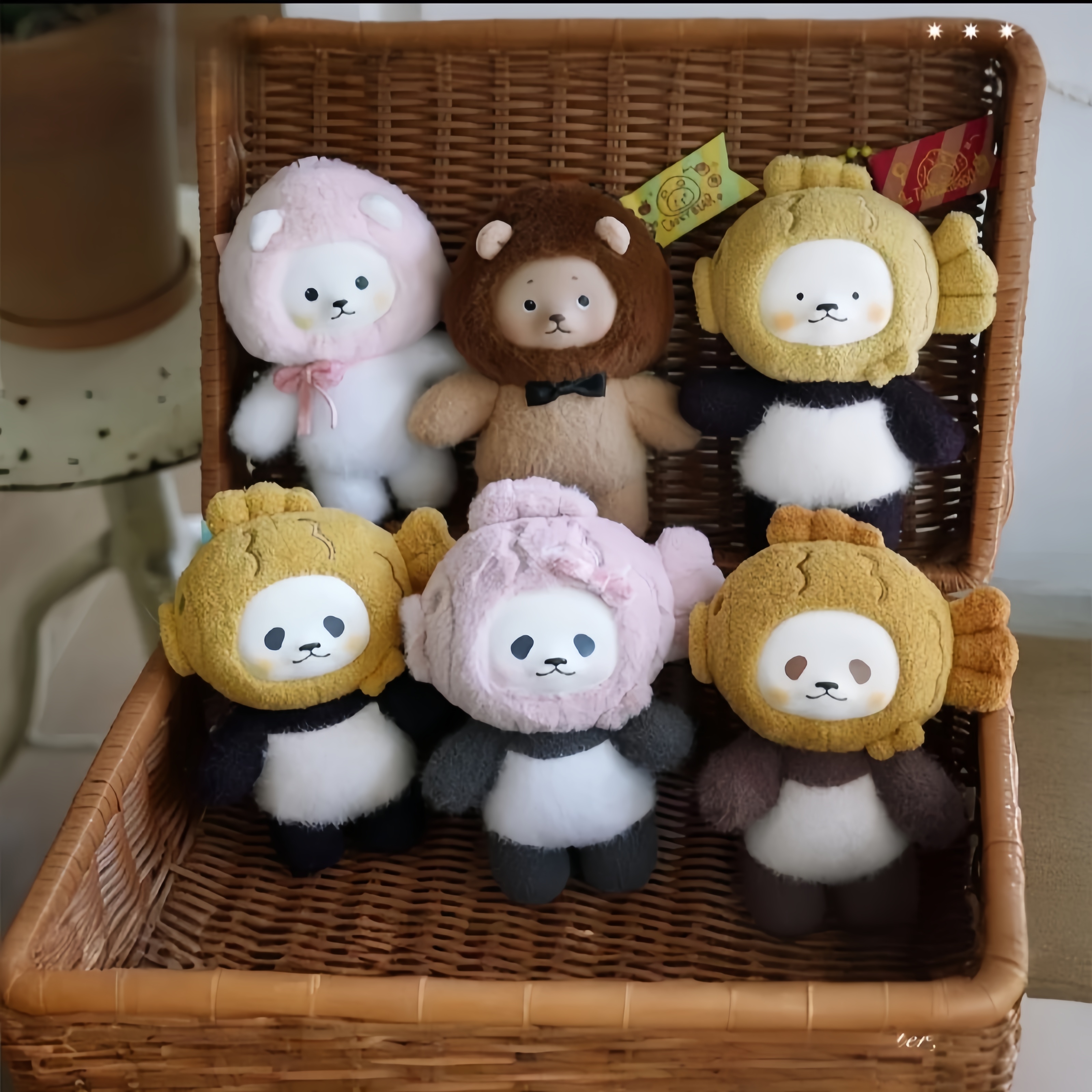 现货白熊百货PanPan和你在一起系列盲盒鲷鱼烧熊猫商店搪胶毛绒公