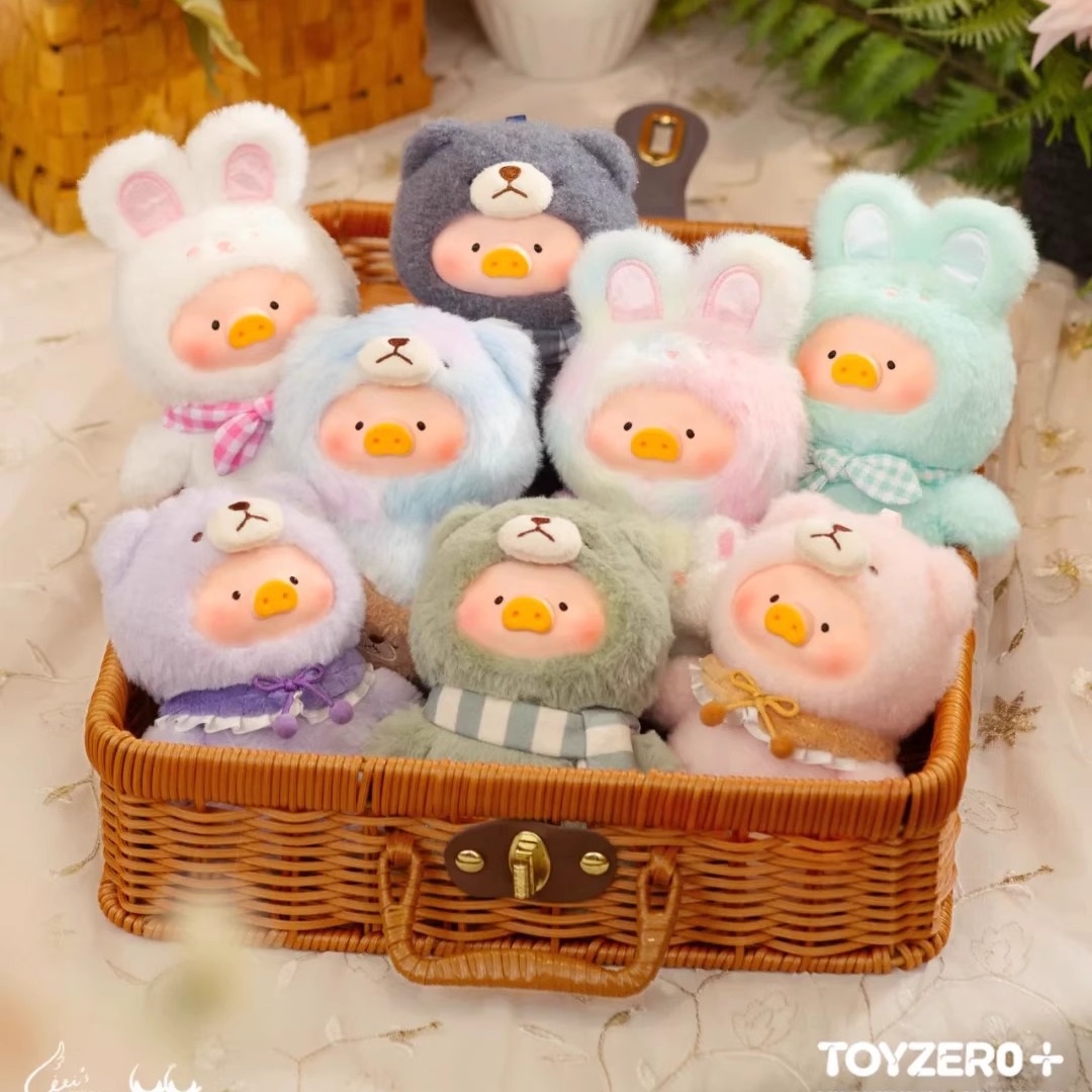 lulu猪复古泰迪 第二代 美好时光罐头猪搪胶毛绒盲盒潮玩圣诞礼物