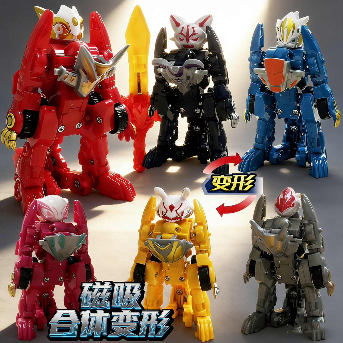 儿童磁力玩具车男孩拼装变形益智二合一机器人2-3岁磁吸机甲礼物,玩具/童车/益智/积木/模型,儿童机器人/变形玩具,淘宝优惠券,粉丝福利购,淘宝优惠卷