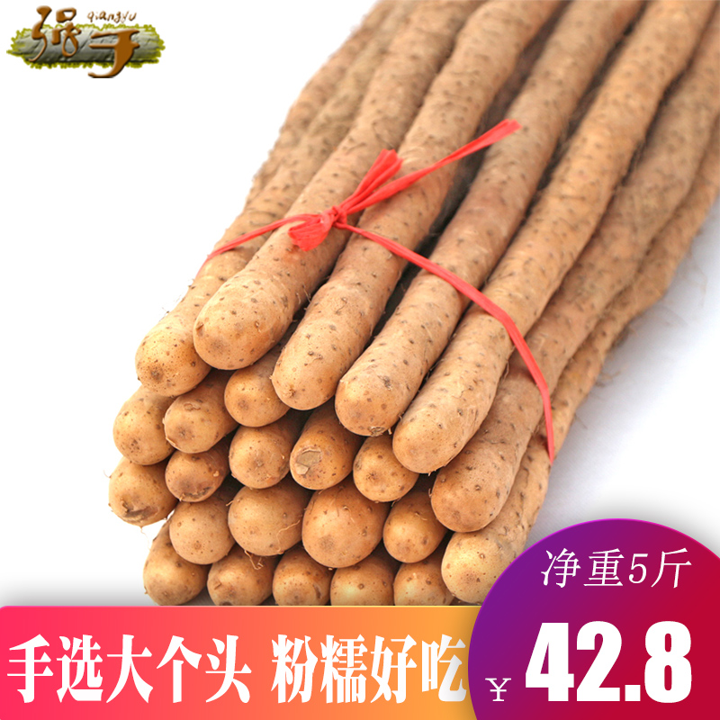 【强于】新鲜铁棍山药净重5斤 温县新鲜铁杆怀淮山药限区包邮