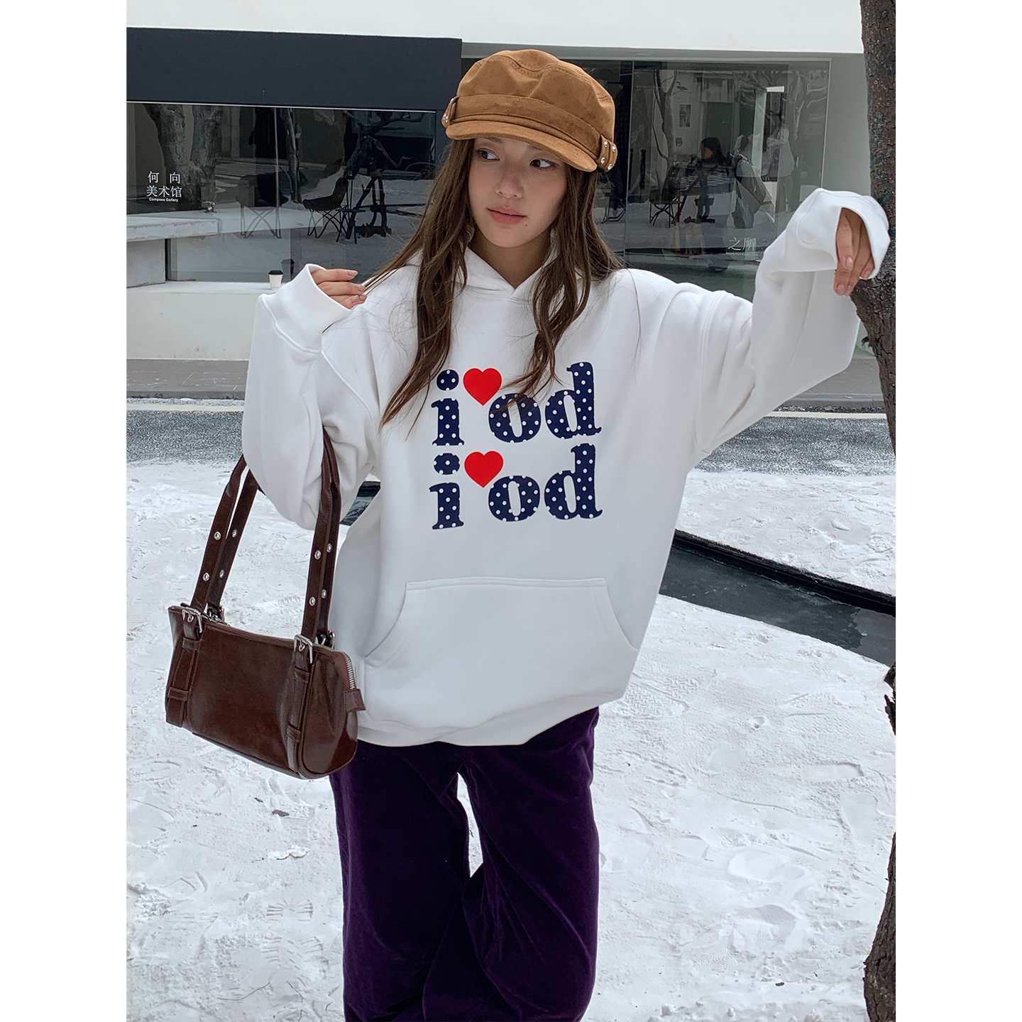 LKOD波点连帽卫衣情侣加绒