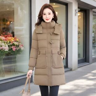 处理反季便宜羽绒服女中长款冬季加厚宽松时尚保暖妈妈鸭绒服