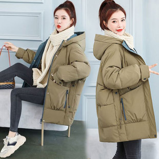 新款 宽松靓妹时尚 棉衣女中长款 韩版 显瘦羽绒棉服棉袄 2025新款 冬季