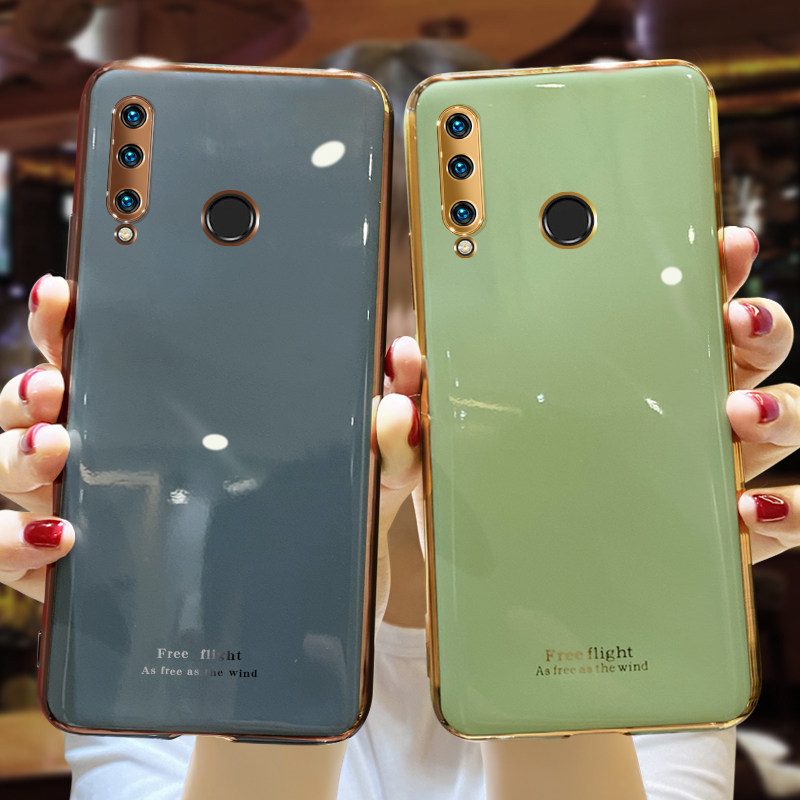 华为荣耀20青春版适用电镀极简保护套硅胶纯色灰绿手机外壳子20i