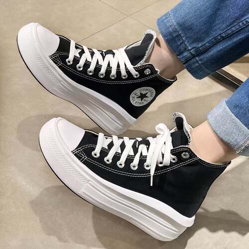 正品匡威all star move帆布鞋云朵厚底轻便百搭高帮增高鞋568497C