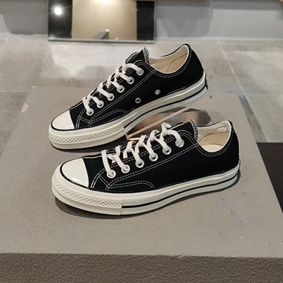 广东现货正品匡威三星标帆布鞋