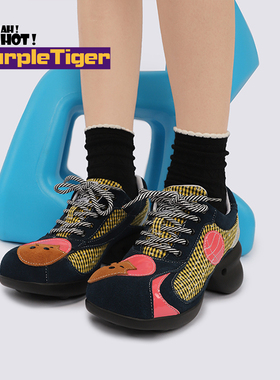 Yeah Hot原创厚底鞋女新款四季个性可爱拼色松糕底增高单鞋女鞋