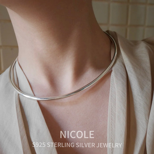 Nicole Jewelry重工纯银项圈 彻底的极简 都市女郎锁骨项链大女主